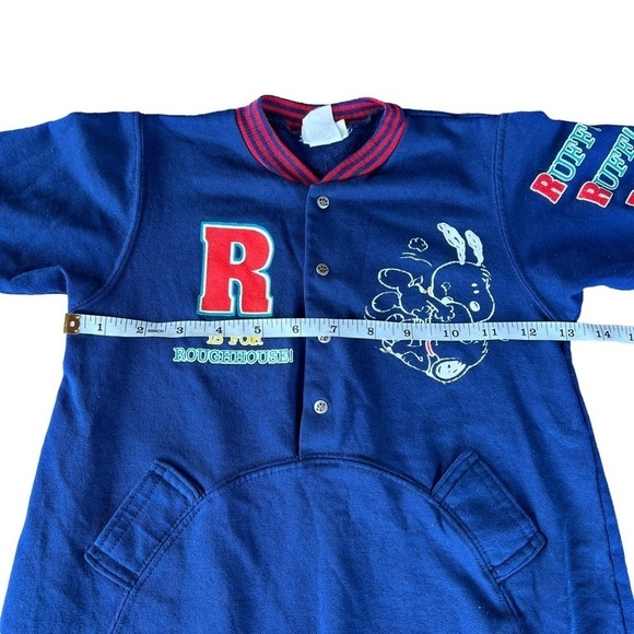 VTG Peanuts Snoopy Daisy Hill Puppies Romper Roughhouse Blue Red 18 Mo USA GUC - Picture 11 of 15